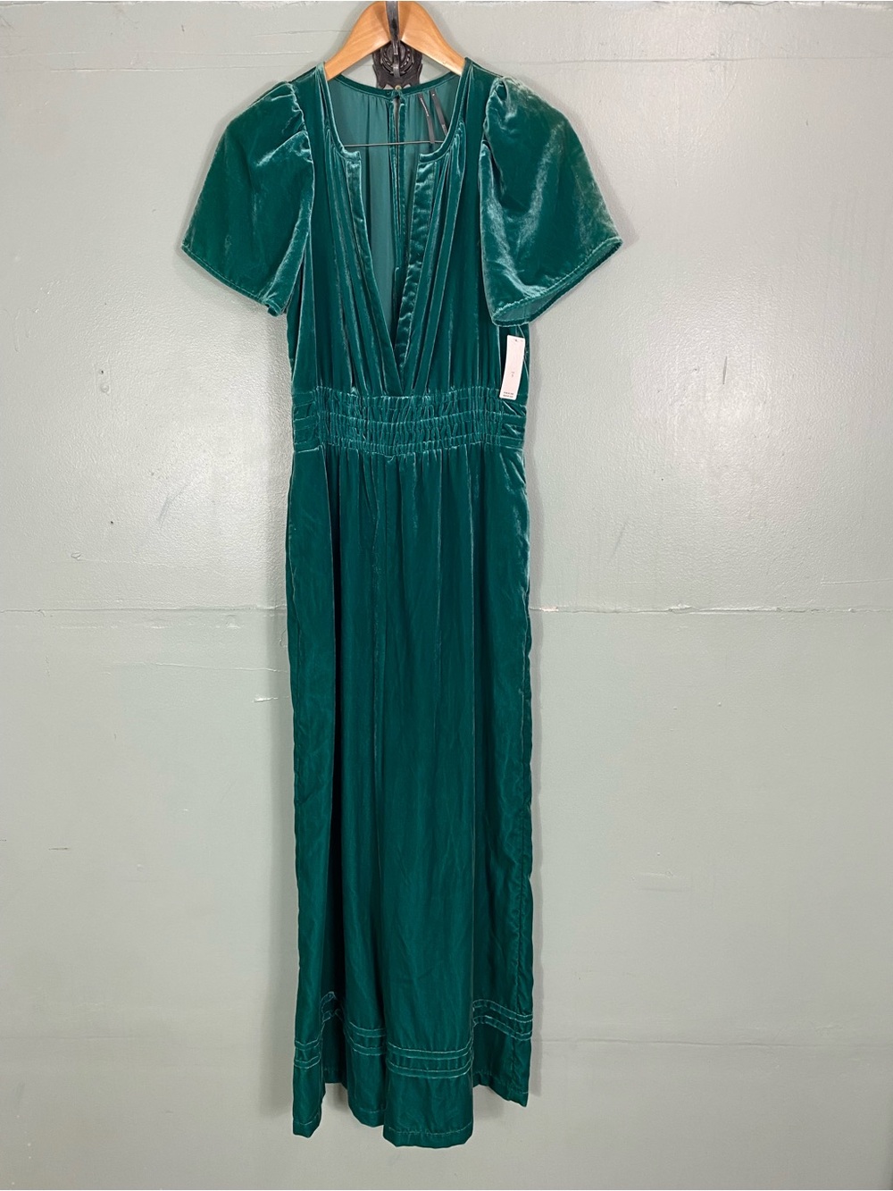 Anthropologie Somerset Jumpsuit Velvet Green Small
